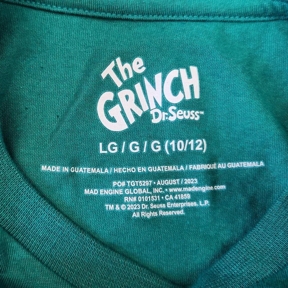 NWT Target Art Class The Grinch Roast Beast Mode Short Sleeve Tee sz L 10-12